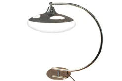Moderne Tischlampe LUNA LOGO 45cm silber verchromt Tischleuchte