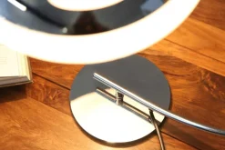 Moderne Tischlampe LUNA LOGO 45cm silber verchromt Tischleuchte