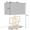 Moderne Tischleuchte ATLANTIS 56cm gold Stoffschirm schwarz Marmor Lampe