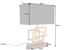 Moderne Tischleuchte ATLANTIS 56cm gold Stoffschirm schwarz Marmor Lampe