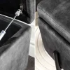 Moderne Truhenbank LOFT 100cm grau Samt Sitzbank mit Stauraum gespolstert schwarz Metall