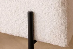 Moderne Truhenbank LOFT 100cm weiß Bouclé Sitzbank mit Stauraum gepolstert schwarz Metall