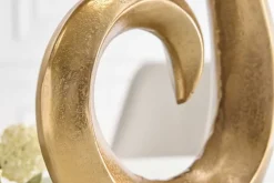 Moderne Vase WAVE 47cm gold Aluminium poliert Dekoration