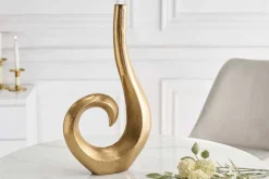 Moderne Vase WAVE 47cm gold Aluminium poliert Dekoration