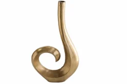 Moderne Vase WAVE 47cm gold Aluminium poliert Dekoration