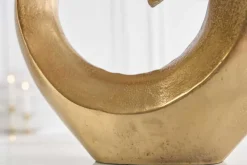Moderne Vase WAVE 47cm gold Aluminium poliert Dekoration