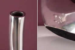 Moderne Vase WAVE 47cm silber Aluminium poliert Dekoration