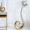 Moderne Vase WAVE XL 106cm gold Aluminium poliert Dekoration