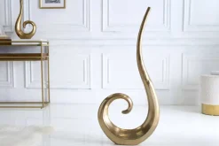 Moderne Vase WAVE XL 106cm gold Aluminium poliert Dekoration