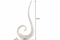 Moderne Vase WAVE XL 106cm gold Aluminium poliert Dekoration