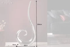 Moderne Vase WAVE XL 106cm silber Aluminium poliert Dekoration