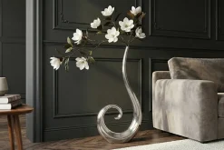 Moderne Vase WAVE XL 106cm silber Aluminium poliert Dekoration