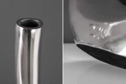 Moderne Vase WAVE XL 106cm silber Aluminium poliert Dekoration