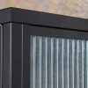 Moderne Vitrine AMSTERDAM 160cm schwarz gold Riffelglas Metall Highboard Schrank
