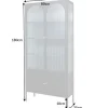 Moderne Vitrine PARIS 180cm schwarz gold Riffelglas Metall Highboard Schrank