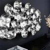 Moderne Wanddekoration VARIATION 105cm silber Metall handmade