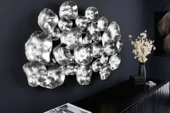 Moderne Wanddekoration VARIATION 105cm silber Metall handmade
