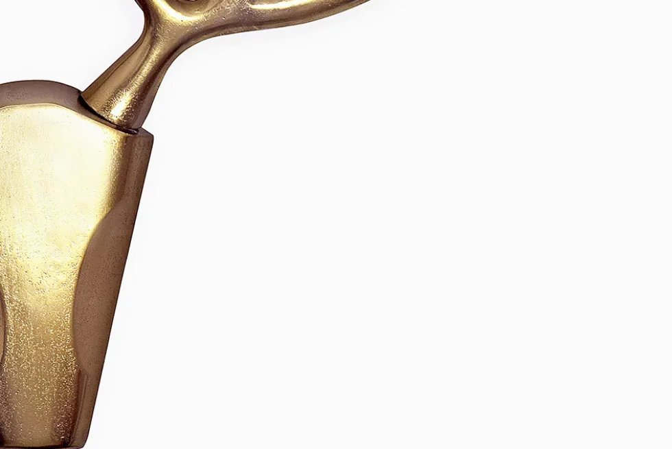 Moderne Wanddekoration VEADO 100cm gold Hirschgeweih