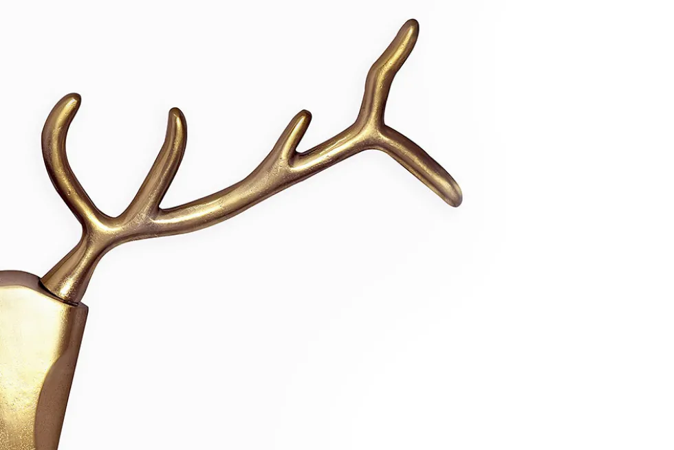 Moderne Wanddekoration VEADO 100cm gold Hirschgeweih
