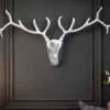 Moderne Wanddekoration VEADO 100cm silber Hirschgeweih