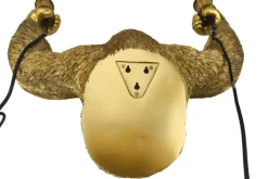 Moderne Wandlampe KING APE 50cm gold Affen-Skulptur handmade
