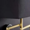 Moderne Wandleuchte ATLANTIS 44cm gold Stoffschirm schwarz Lampe