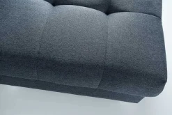 Moderne Wohnlandschaft KENT 220cm anthrazit Ecksofa Federkern inkl. Hocker und Kissen