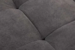 Moderne Wohnlandschaft KENT 220cm grau Samt Ecksofa Federkern inkl. Hocker und Kissen