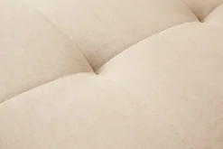 Moderne Wohnlandschaft KENT 220cm champagner beige Vogue Velours Samt Federkern mit Hocker