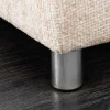 Moderne Wohnlandschaft KENT 220cm champagner beige Strickstoff Ecksofa inkl. Hocker