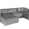 Moderne XXL Wohnlandschaft SIGNATUR 370cm grau Chenille Cremona U-Form Sofa inkl. Kissen