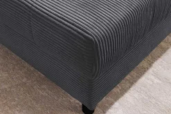 Moderne XXL Wohnlandschaft KENT 305cm anthrazit Cord Bigsofa inkl. Hocker Federkern