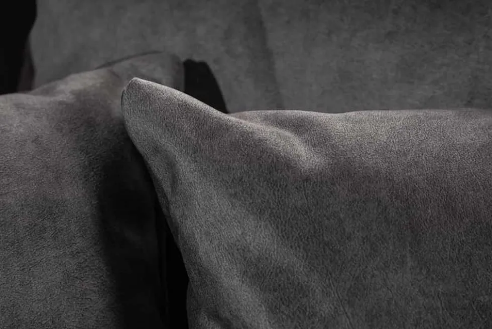 Moderne XXL Wohnlandschaft KENT 305cm grau Samt Bigsofa inkl. Hocker Federkern