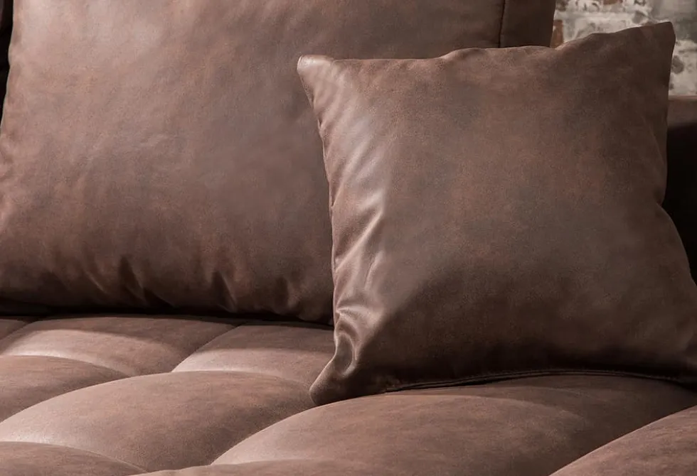 Moderne XXL Wohnlandschaft KENT 305cm antik braun Federkern Bigsofa inkl. Hocker
