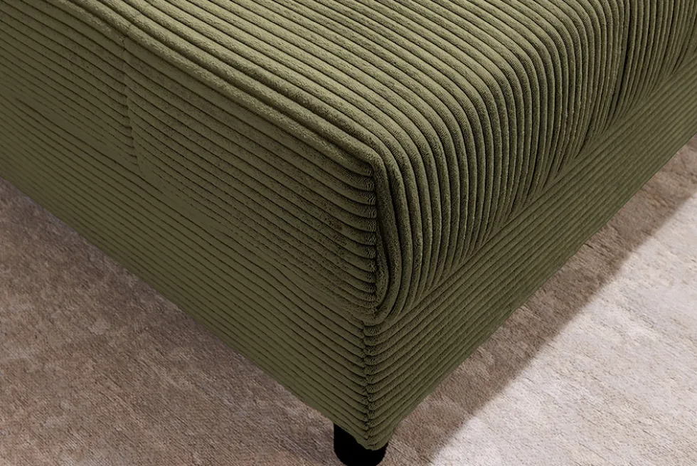 Moderne XXL Wohnlandschaft KENT 305cm grün Cord Bigsofa inkl. Hocker Federkern