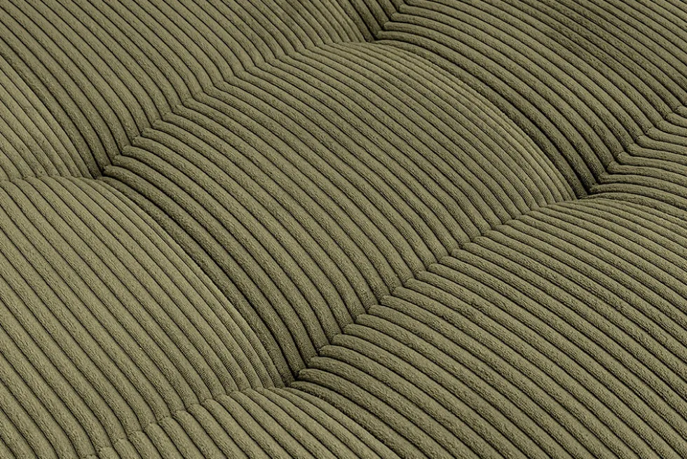 Moderne XXL Wohnlandschaft KENT 305cm grün Cord Bigsofa inkl. Hocker Federkern
