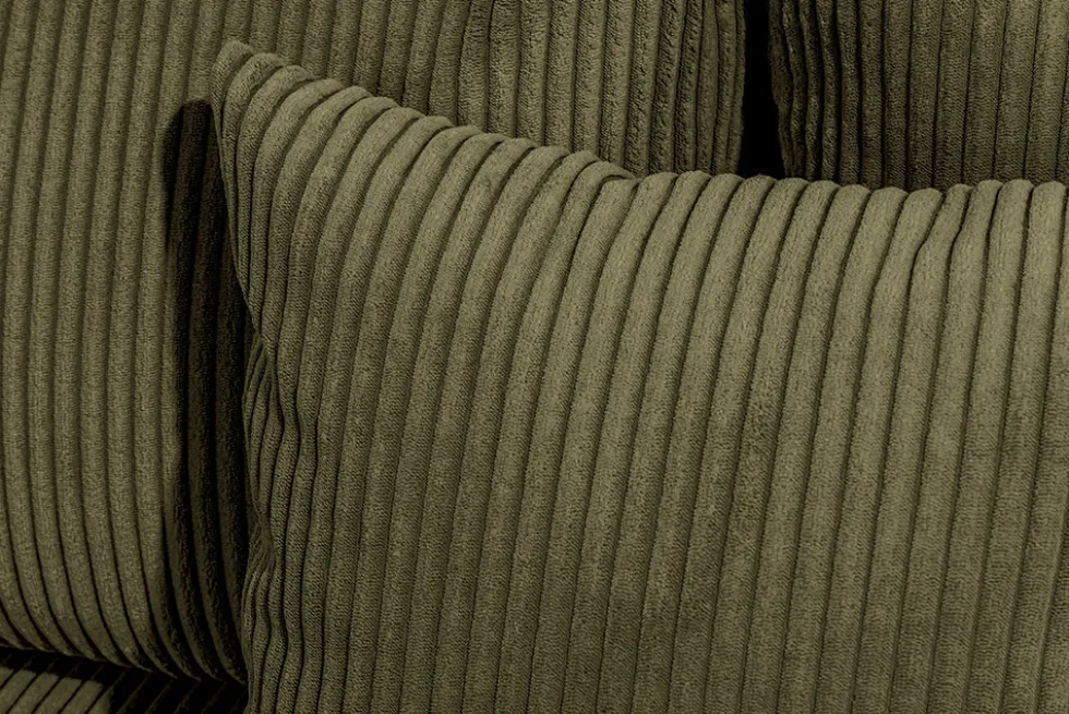 Moderne XXL Wohnlandschaft KENT 305cm grün Cord Bigsofa inkl. Hocker Federkern