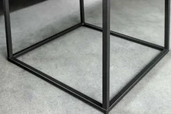 Moderner Beistelltisch ARCHITECTURE 45cm weiß Marmor-Design Metallgestell
