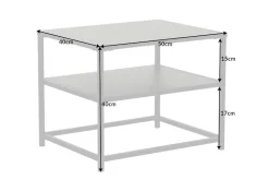 Moderner Beistelltisch DURA STEEL 50cm schwarz Metall mit Ablagefach