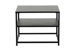 Moderner Beistelltisch DURA STEEL 50cm schwarz Metall mit Ablagefach