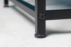 Moderner Beistelltisch DURA STEEL 50cm schwarz Metall mit Ablagefach