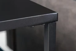 Moderner Beistelltisch DURA STEEL 50cm schwarz Metall mit Ablagefach