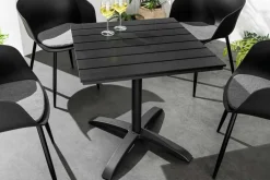 Moderner Bistrotisch DESIGNO 70cm schwarz Aluminium wetterfest Outdoor Gartentisch