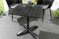 Moderner Bistrotisch DESIGNO 70cm schwarz Aluminium wetterfest Outdoor Gartentisch
