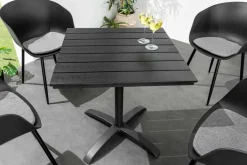 Moderner Bistrotisch DESIGNO 70cm schwarz Aluminium wetterfest Outdoor Gartentisch