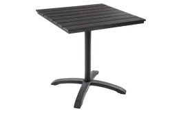 Moderner Bistrotisch DESIGNO 70cm schwarz Aluminium wetterfest Outdoor Gartentisch