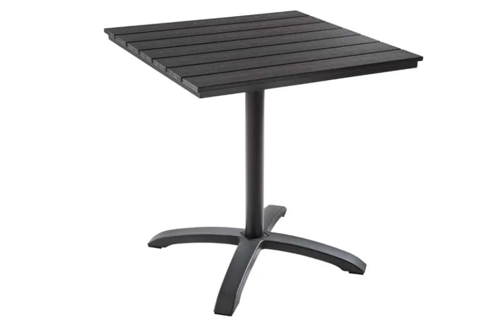 Moderner Bistrotisch DESIGNO 70cm schwarz Aluminium wetterfest Outdoor Gartentisch