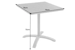 Moderner Bistrotisch DESIGNO 70cm natur greige Aluminium wetterfest Gartentisch