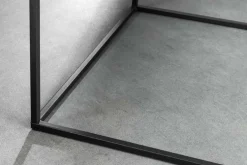 Moderner Couchtisch ARCHITECTURE 60cm weiß Marmor-Design Metallgestell