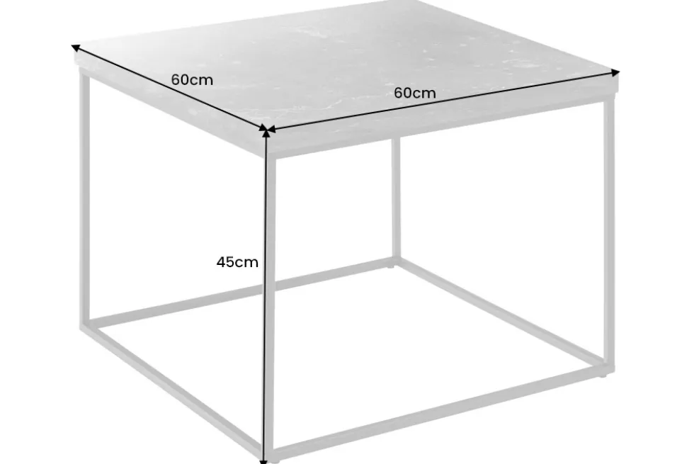 Moderner Couchtisch ARCHITECTURE 60cm graphit Metallgestell